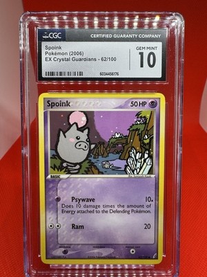 2006 Spoink EX Crystal Guardians 62/100 - CGC GEM MINT 10