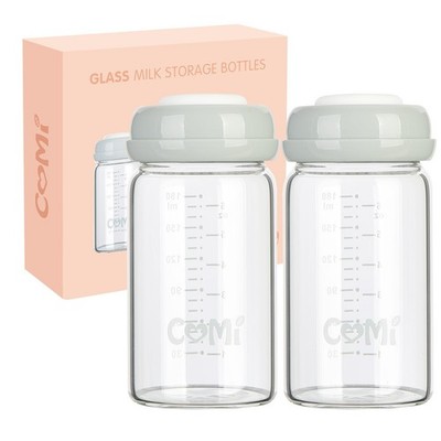Natural Glass Baby Bottle,Breastmilk Storage Bottle for Fridge,Wide Neck Brea...