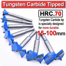 15-100mm Forstner Bit Woodworking Drill Hex/Round Shank Cutter Carbide Tip UK