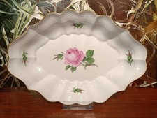 MEISSEN Rote Rose, edle ovale Geb&auml;ckschale / Konfektschale 26,5cm I. Wahl