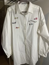 Port Authority Lady Slippers Shirt Plus Size Button Up Shirt 3X White Oxford 