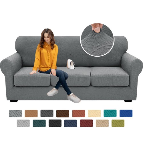 2025 New 4 Pieces Couch Covers for 3 Cushion Couch Super Stretch Thick Soft S...