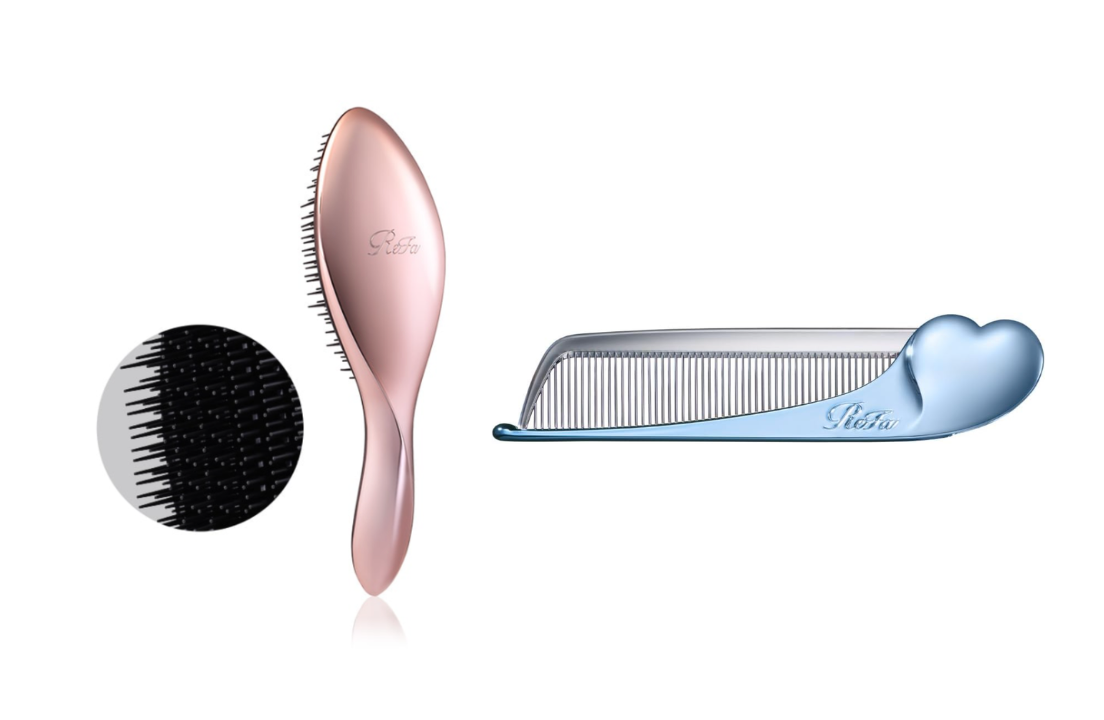 ReFa AILE Brush Rose Gold + Heart Comb Aira Choose 1 Color Hair