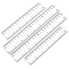 4 Pack Clear Plastic Rulers, 6 Inch 8 Inch Straight Ruler Set, Transparent ...