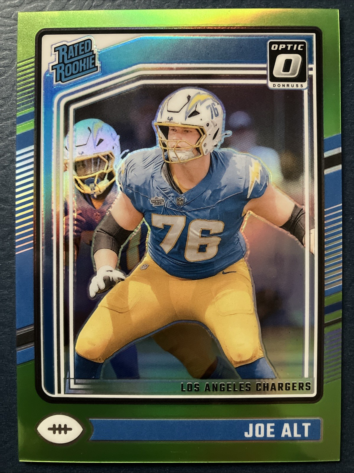 2024 Panini Donruss Optic Lime Green Rated Rookie #254 Joe Alt /50 Chargers RC