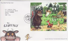 GB Stamps First Day Cover The Gruffalo MS, book, cartoon, snake, fox SHS 2019