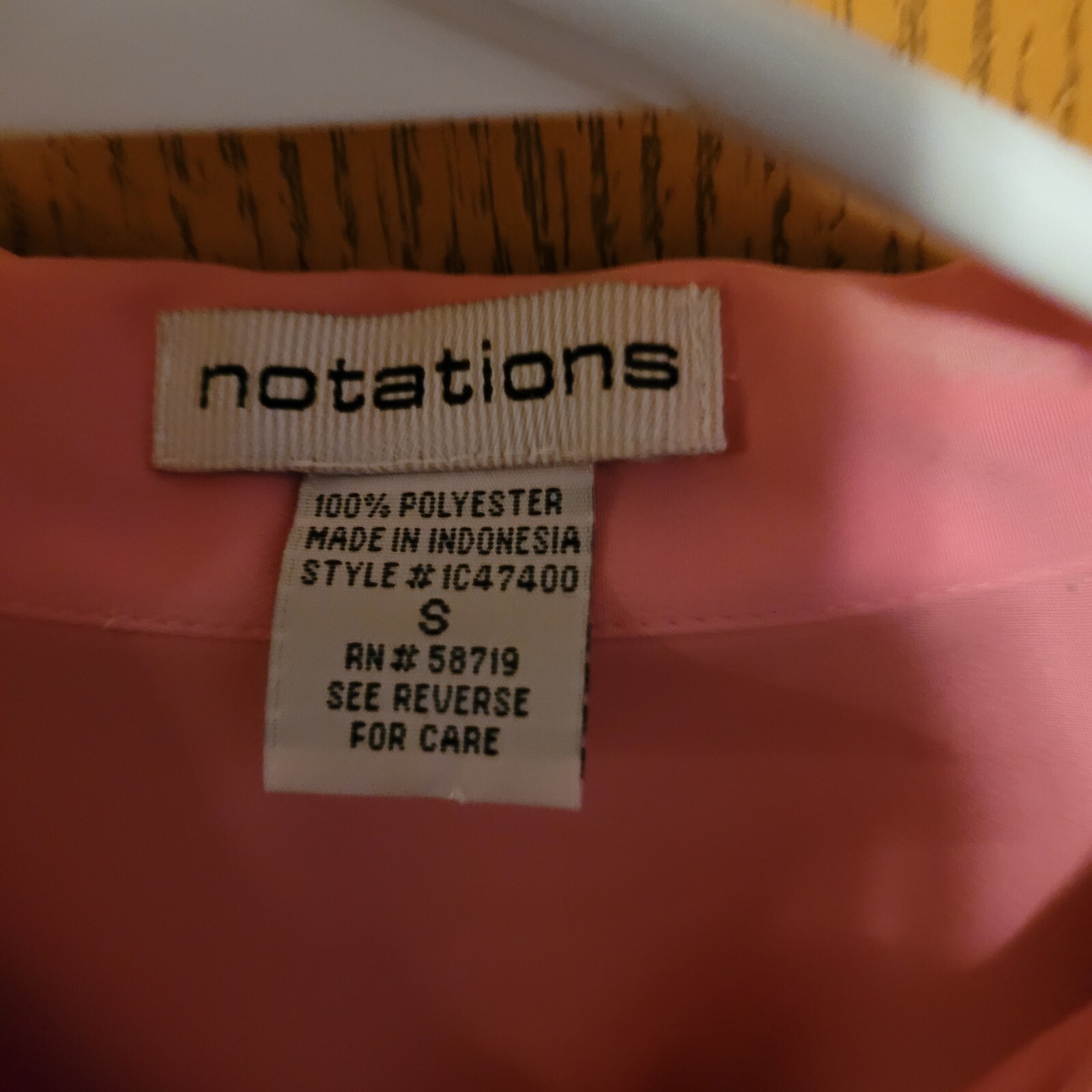 Notations Button Down Short Sleeve Pink Blouse Wo… - image 2