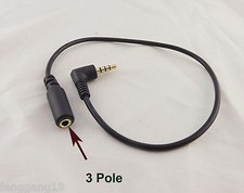 1x 3.5mm Stereo Audio Right Angle Male to 3 Pole Female Extension AUX DC Cable