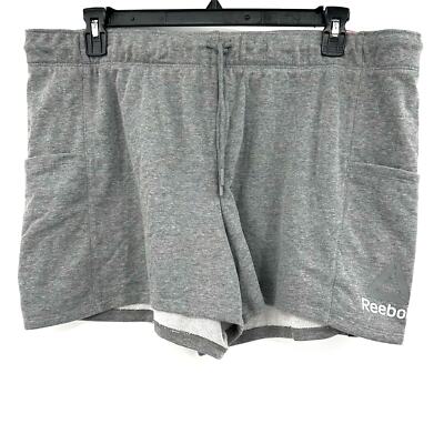 Reebok Size 2XL Shorts Gray Elastic Waist Drawstring Relaxed Fit Pull On NWT