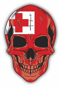 skull flag tonga car bumper sticker 4 x 5 ebay