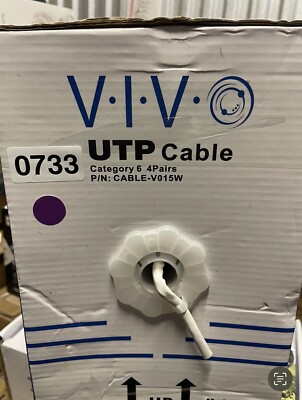 Vivo CAT6 Ethernet Cable 4Pair Wire UTP Pull Box 250ft Box Cable-V015