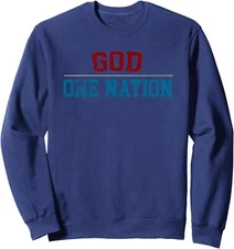 One Nation Under God American Christian Patriotic Unisex Crewneck Sweatshirt