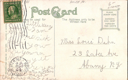 Postkarte Midway Ontario Beach Park New York Vergnügungspark geteilt zurück 1909 - Bild 2 von 2
