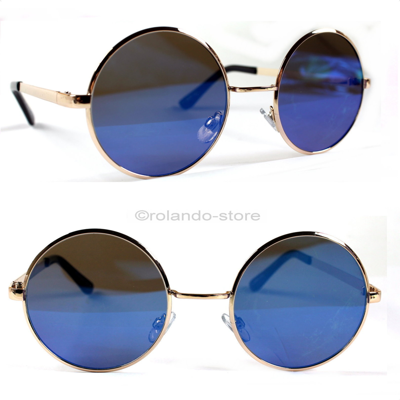 SORVINO Retro Sonnenbrille Rund - John Lennon Style Metallrahmen