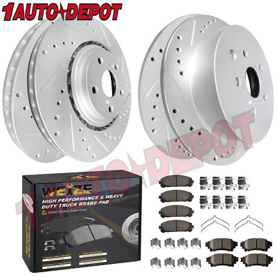 Front Rear Brake Rotor Pad for Toyota Sienna Highlander Lexus RX450h RX350 11-17