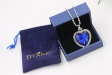 Collana Titanic Rose Cuore Dell'Oceano Blu + Sacchetto in Velluto Jack Nave Film