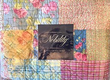 Nobility Quilt Multi Color Flowers Strips Full Queen Brand New Patchwork Look