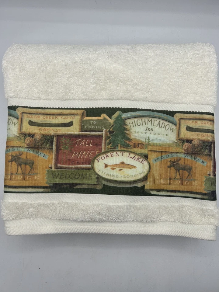 Juego de toallas para cuerpo y mano Blonder Home Accents Moose Fish Lodge Foto 4 de 4