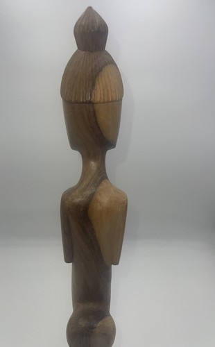 Wooden African fertility pregnant statue - Picture 9 of 15