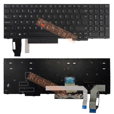 UK Non-Backlit W/Pointer Keyboard for Lenovo Thinkpad E580/E585/E595/T590