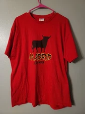 B & C Madrid European Style Exact 150 España Red Standing Bull T Shirt Size XL