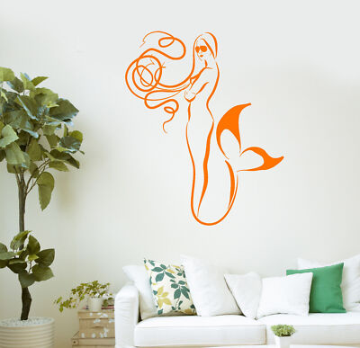 Wall Vinyl Sticker Decal Mermaid Bathroom Decor Kids Room Art (ig2120 ...