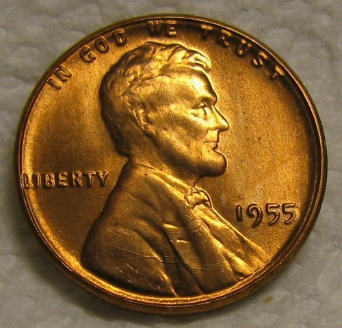 1955 DOUBLE DIE LINCOLN WHEAT CENT FROM PENNY COLLECTION 55 DDO