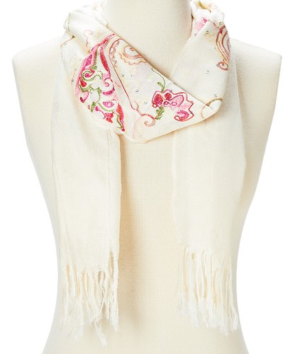 Sciarpa Donna Pashmina Cashmere Acrilico Paisley Scialle Scialle Ricamata Sciarpe Avvolgi - Foto 13 di 16