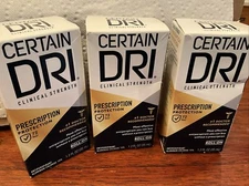 Certain Dri Prescription Strength Clinical Anti-Perspirant Roll- On 1.2 Lot Of 3