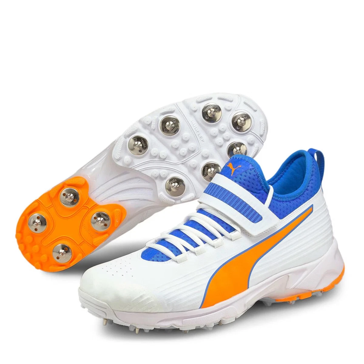 Puma 19.1 Bowling White Blue Orange Hi Cut Cricket Boots Free