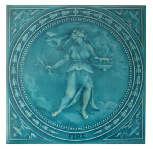 Britischer Jugendstil Vintage Keramikfliese seltene Reproduktion Majolika europäisch UK - Bild 14 von 24