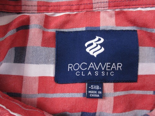 Rocawear Shirt Mens 5XB Red Button Up Short Sleeve Geometric Rectangle Print - Picture 14 of 14