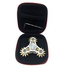 Silver Metal 4 Gear Fidget Spinner w/ Case