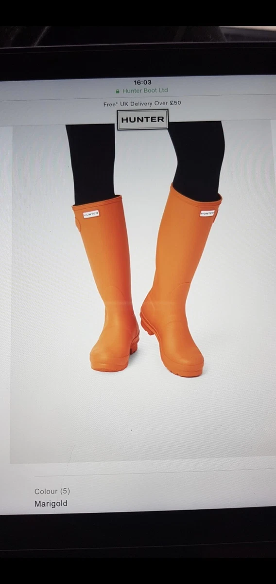 Orange Hunter Wellies Size UK 5 US 7 EU38. In Original Box