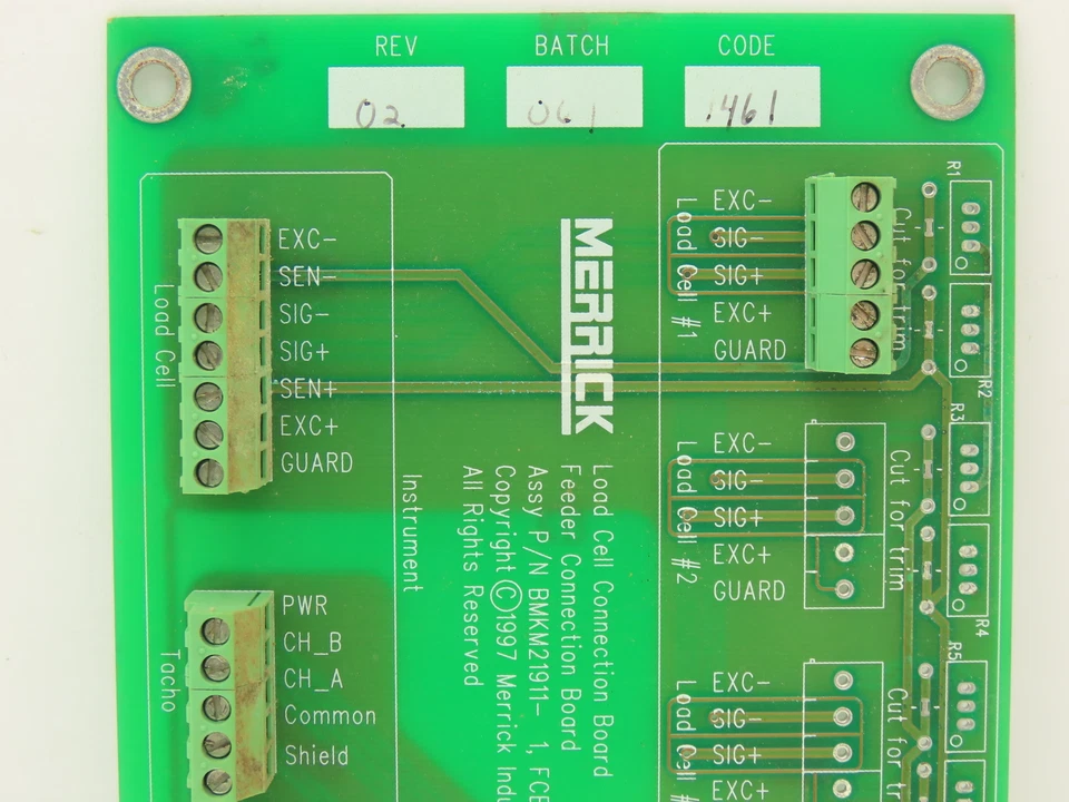 Merrick BMKM21911 PCB Load Cell Feeder Connection Printed Circuit Board - Image 3 of 4
