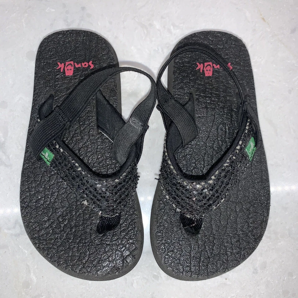 SANUK ребенка ясельного возраста йога коврик сандалии девочек унисекс размер 8 стрингов шлепанцы слинга - Изображение 2 из 4