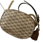 Michael Kors Crossbody Shoulder Bag Beige Brown PVC Coated Canvas Leather