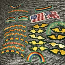 Lot 25 Official Girl Scout Brownie Daisy Junior Badges Wings Bridge Patches