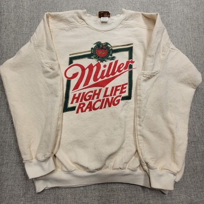 Vintage Miller High Life Racing Crewneck Sweatshirt Distressed Promo XL Rare