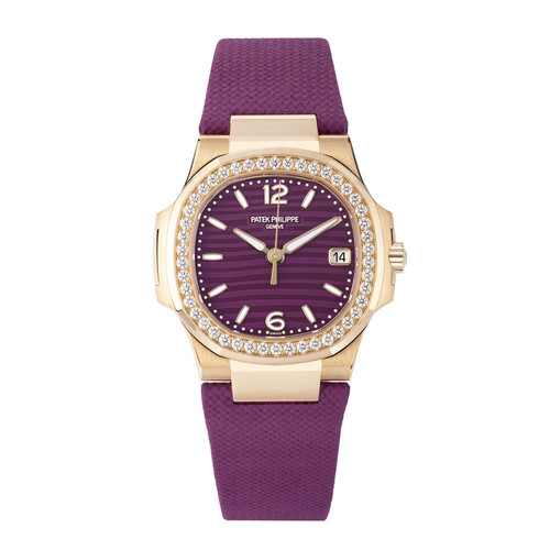 Patek Philippe Nautilus Watch 32MM Purple Arabic Numerals Dial...