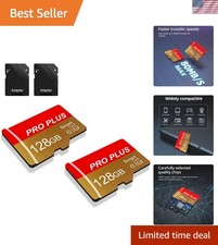 2 Pack TF Card 128GB with Adapter, High Speed Memory Card, UHS-I C10 A1 Memor...