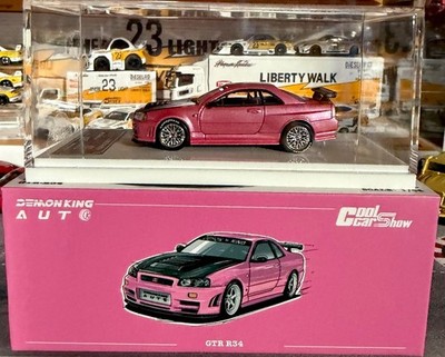 Demon King Auto 1:64 Skyline GTR R34 Pink Shenzhen Cool Car Show