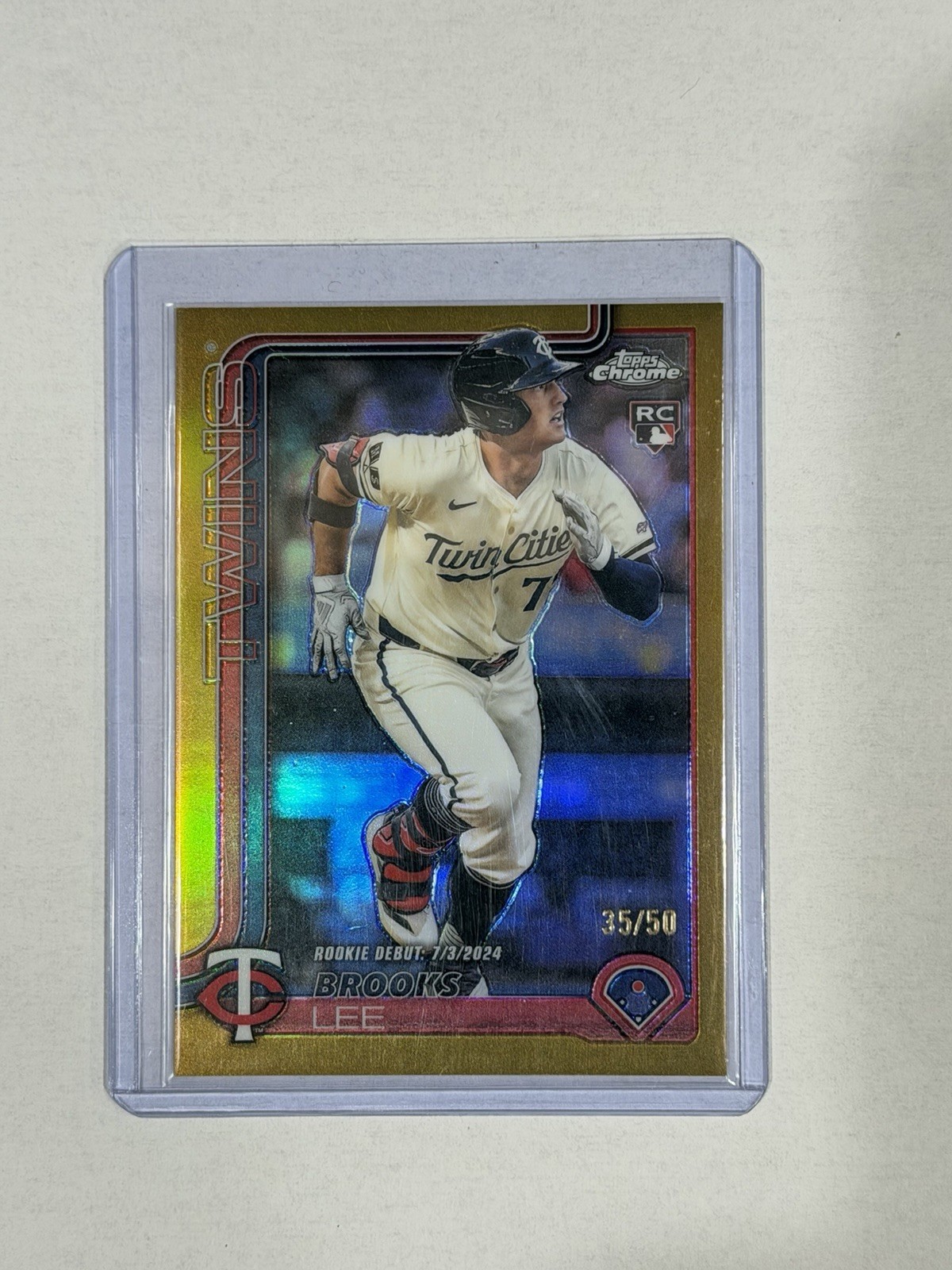 2025 Topps Chrome Update - Brooks Lee Rookie Debut USC6 Gold Refractor /50 (RC)