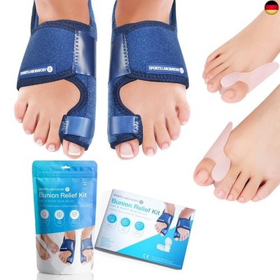 Sports Laboratory Hallux Valgus Korrektur Set für Tag & Nacht - 2 x Hallux 