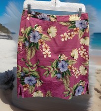 TOMMY BAHAMA Floral Skirt Sz 6 A-line 29x20 Tropic Beach Hawaiian Knee Length