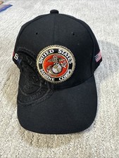 United States Marine Corps Baseball Cap Hat Black & Red Adjustable City Hunter