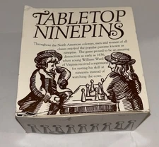 Tabletop Ninepins Wooden Game Made In USA Colonial Times