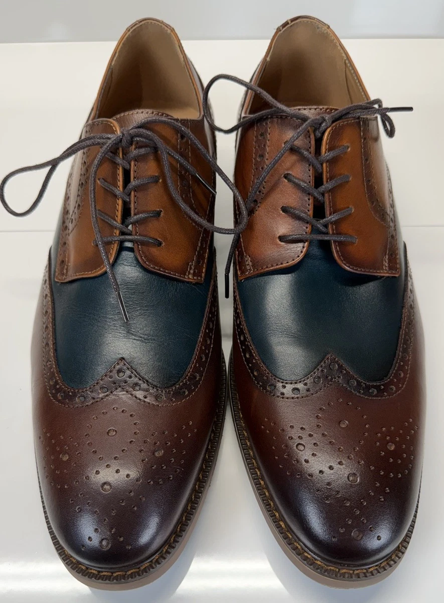 La Milano “Keith” Wingtip Oxford Shoes Brown Leather Brogue Dress Shoes 10.5 La Milano Wingtip Upper Leather Dress Shoes for Men for sale  main image 4