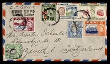 DR WHO 1961 JAMAICA FALMOUTH AIRMAIL TO SWITZERLAND M72014