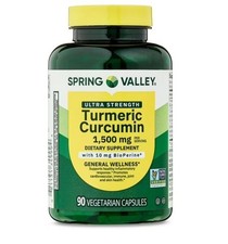 Spring Valley Ultra Strength Turmeric Curcumin Capsules 1,500 mg 90 Count